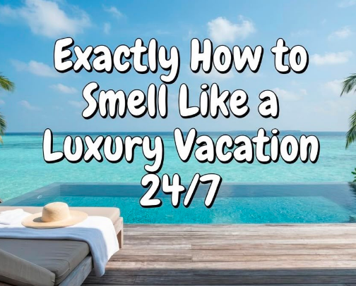 Exactly How to Smell Like a Luxury Vacation 24/7 cover photo collage