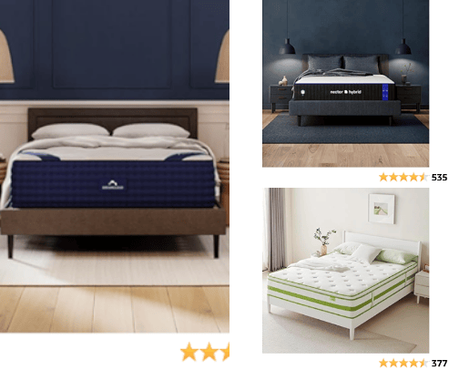 Tips to find the best mattress for you and some of the best of 2023. cover photo collage