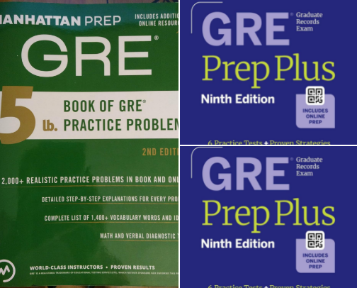 Read Online - Study companions for 5 lb. Book of GRE Practice Problems: 1,400+ Practice Problems in Book and Online (Manhattan Prep 5 lb) cover photo collage