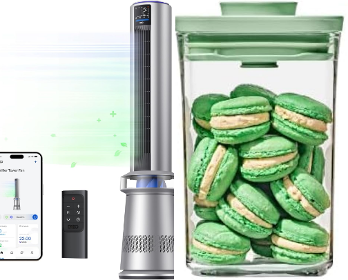 My household must-haves for a clean and organized home; vacs, kitchen gadgets, dehumidifiers, and storage solutions! cover photo collage