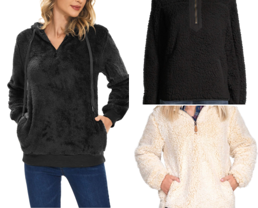 10 Best Women's Sherpa Pullovers cover photo collage