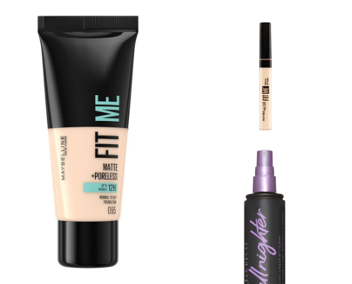 Makeup product for different makeup looks cover photo collage
