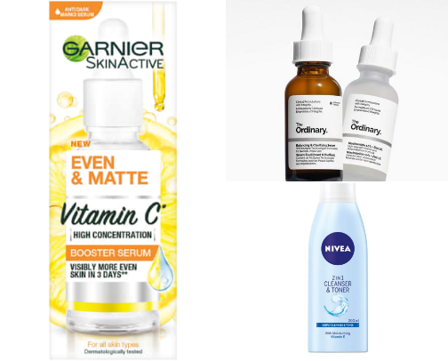 Skincare products for stubborn acne & scars cover photo collage