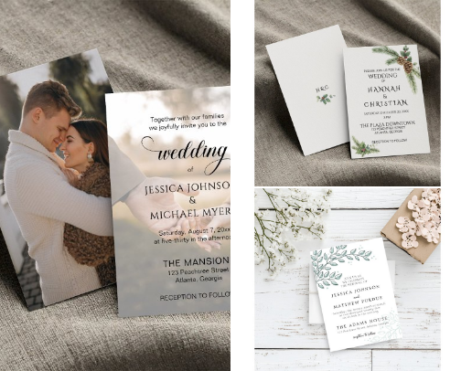 Wedding Invitations cover photo collage