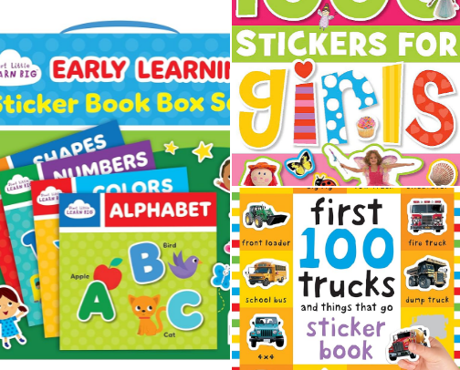 Favorite toddler sticker books cover photo collage