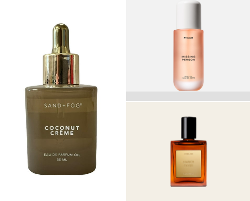 Perfume oils/ body oils cover photo collage