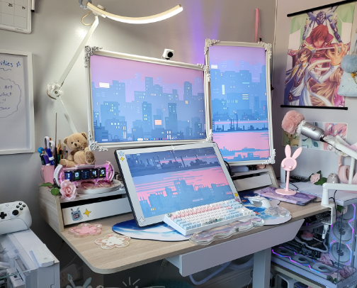 ⭐ DIY White Border Monitor Frame ✨🖥️ cover photo collage