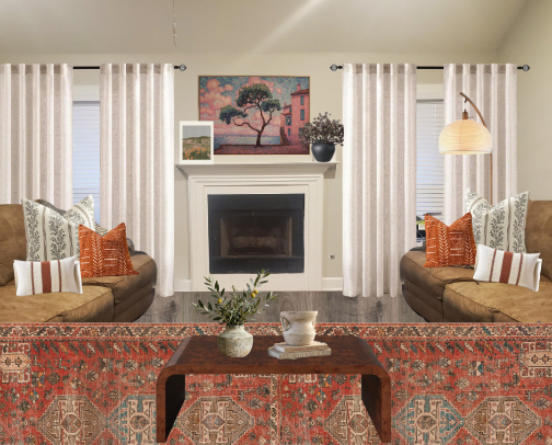 Boho Cozy Living Room cover photo collage