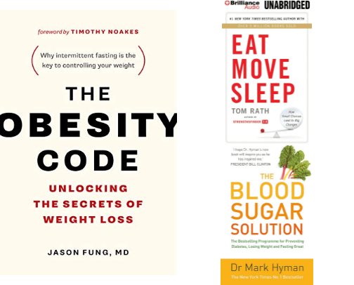 Health and weight loss books cover photo collage