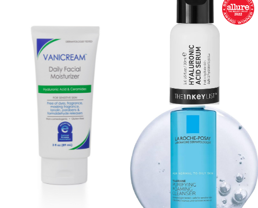 Glowy skin skincare routine cover photo collage