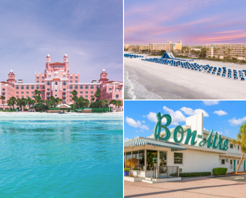 Plan a low key beach vacay at nostalgic St. Pete Beach, FL cover photo collage
