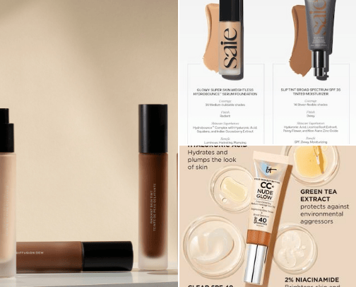 Acne safe makeup cover photo collage