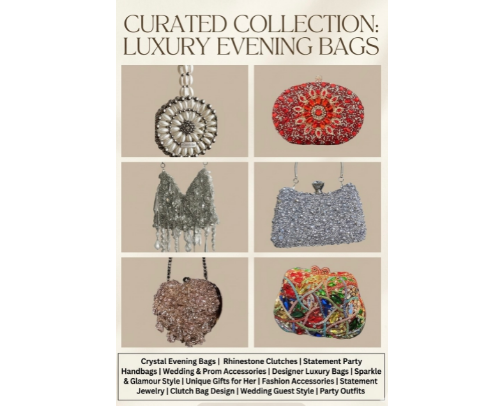 Luxury Evening Clutches | Statement Crystal Purses & Bridal Bags Collection cover photo collage