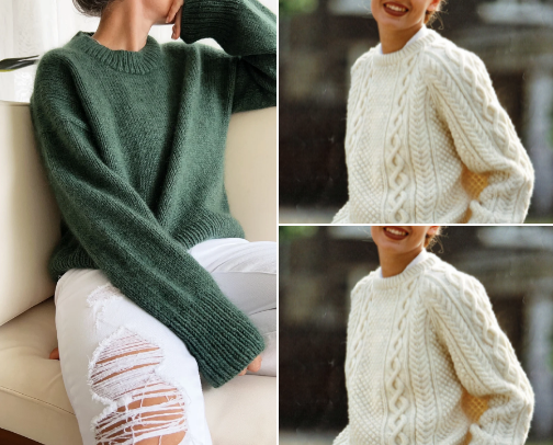 Sweaters and sweatshirts cover photo collage