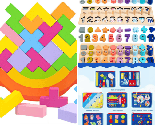 No More Gadget. Let the Kids Busy with These Montessori Toys cover photo collage