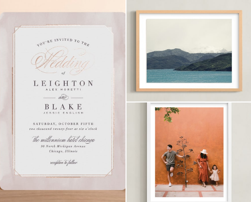 Stationery & Invitations and Art & Home Decor by Minted❤️🧡💛💚💙 cover photo collage