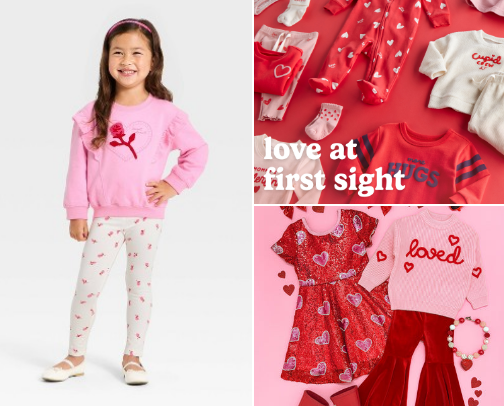 Kids Valentine’s Day outfits cover photo collage