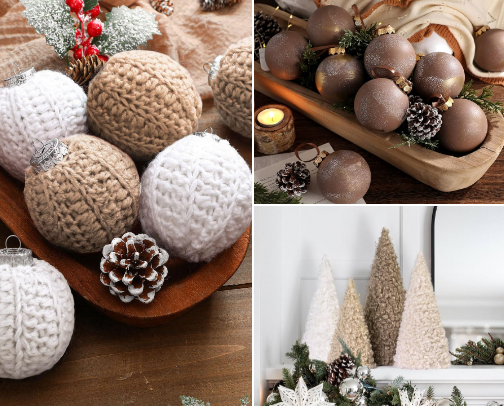 ✨Aesthetic neutral Christmas decor🤎🤍🧡 cover photo collage