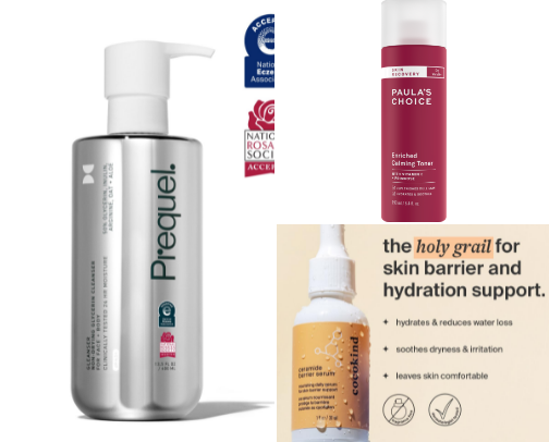 fave skincare products (acne prone/dry) cover photo collage