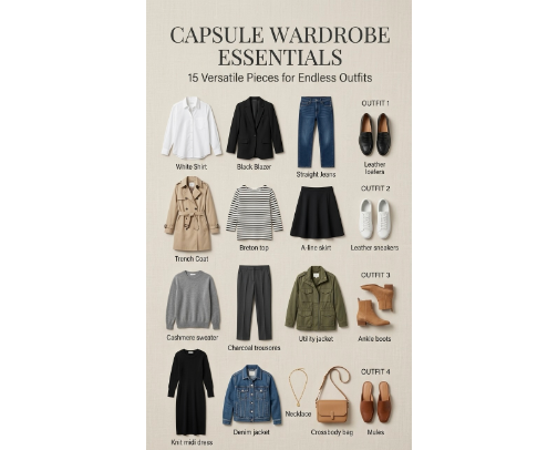 Ultimate Minimalist Capsule Wardrobe: 15 Timeless Fashion Essentials cover photo collage