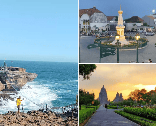 A trip to Jogja. a small town with a culture still maintained by friendly people. a tourist attraction that many travelers miss. A city with a thousand cultures that will bring you back to visit this city. cover photo collage