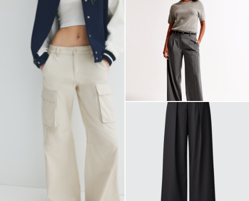 wide cargo pants cover photo collage