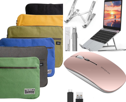 Aesthetic Cafe Work Tech Setup cover photo collage