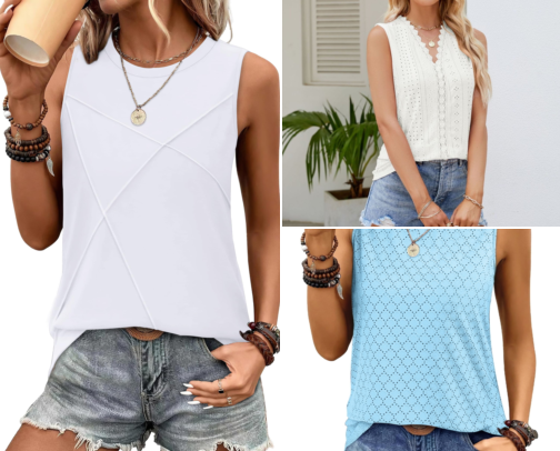 Top 10 Women's Tank Tops cover photo collage