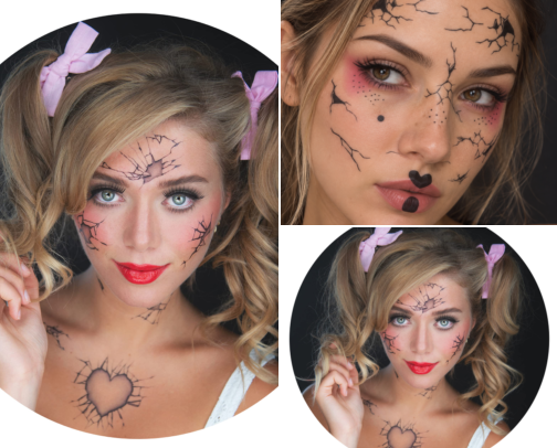 Top 10 Creepy Doll Face Tattoos cover photo collage