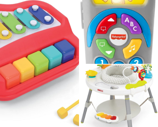 Toys my baby is obsessed with by month! cover photo collage