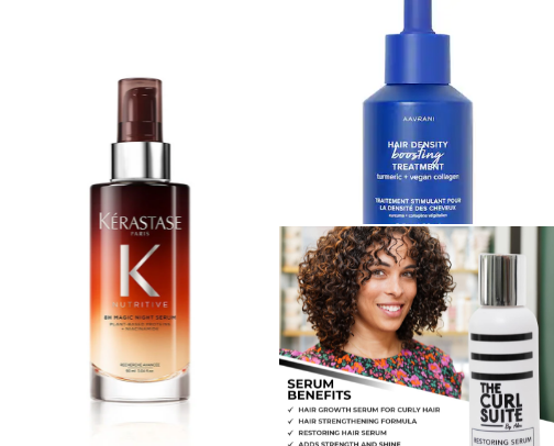 Hair serums cover photo collage
