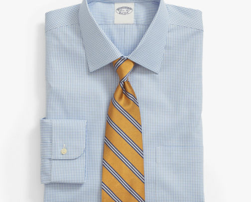 Gingham Regular Fit Cotton Dress Shirt with Ainsley Collar cover photo collage