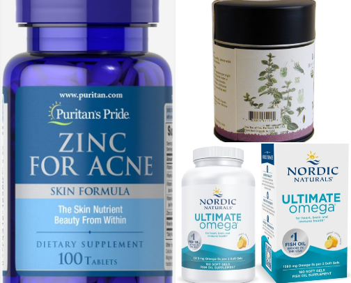 Acne supplements ☘️🍵💊🧋 cover photo collage