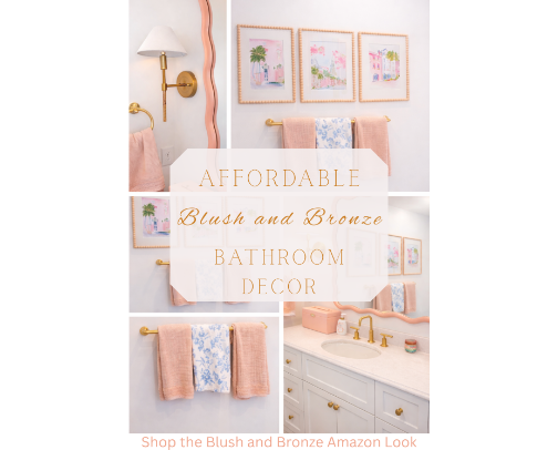 Dream Home | Blush and Bronze Bathroom cover photo collage
