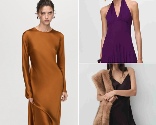 ELEGANT SATIN DRESSES RECOMMENDATIONS— Many Colors Available cover photo collage
