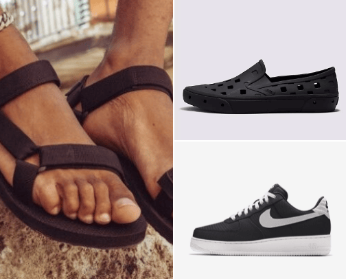 Shoes of all sorts cover photo collage