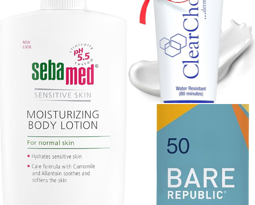 acne safe body care! cover photo collage