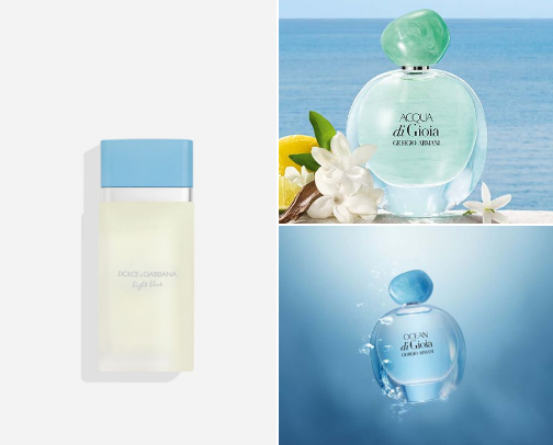 summery parfumes/body mists cover photo collage