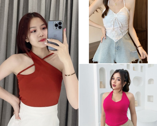 Atasan tanktop untuk dipakai acara teman dan liburan cover photo collage