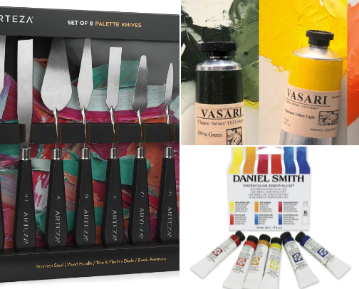 Art supplies cover photo collage