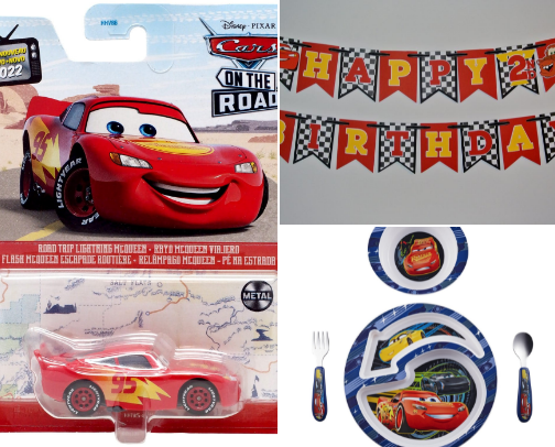 Must haves for Pixar Cars theme birthday celebration cover photo collage