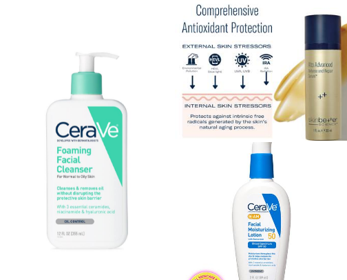 Skincare routine cover photo collage