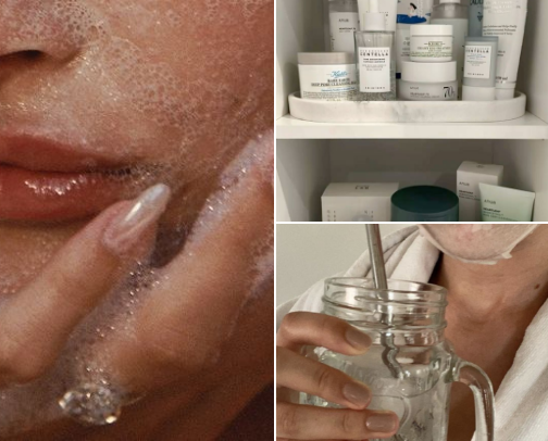 my skincare routine- post skin scanner south korea cover photo collage