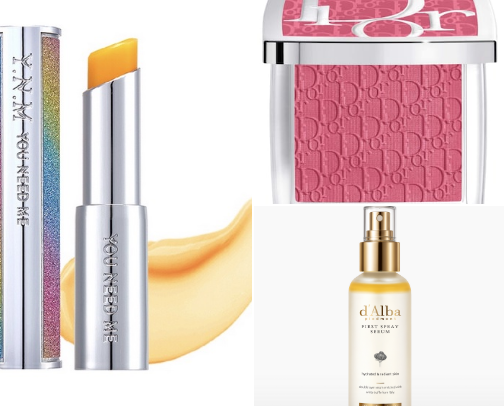 Beauty products after curated carefully cover photo collage