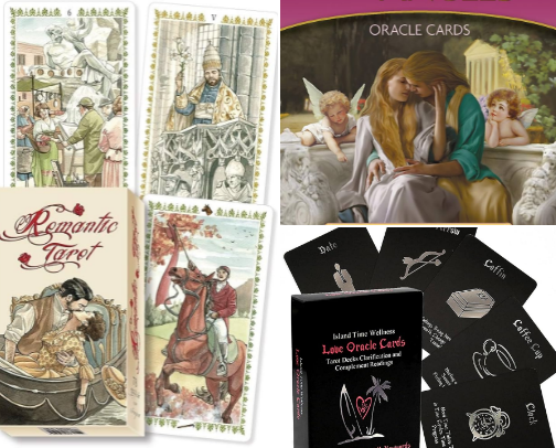 Divinatory Decks for Love Readings Specifically cover photo collage
