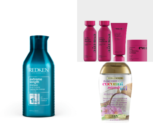 My hair care products cover photo collage