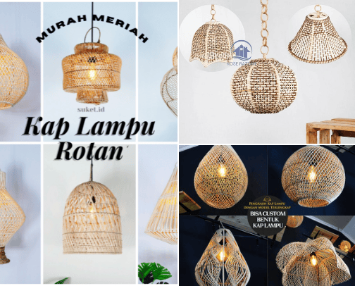 Rekomendasi Kap lampu gantung rotan cover photo collage