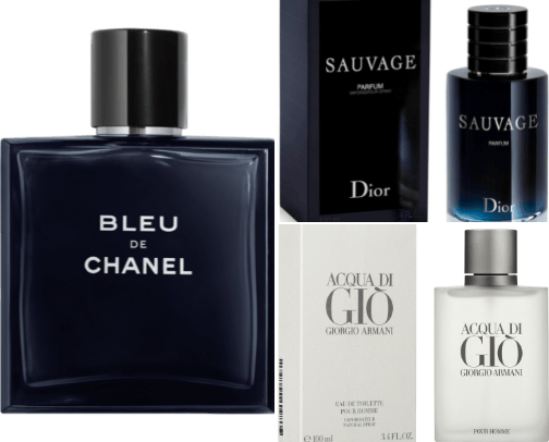 Perfumes for him! cover photo collage
