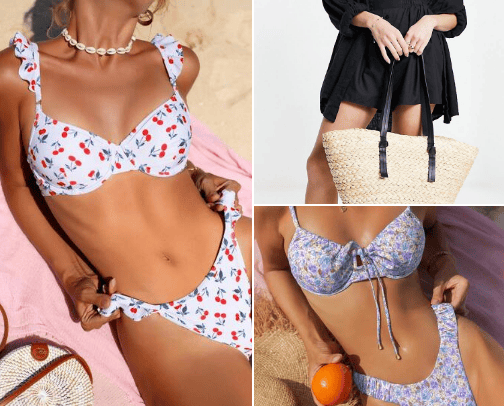 beach must have's - bikini and all cover photo collage