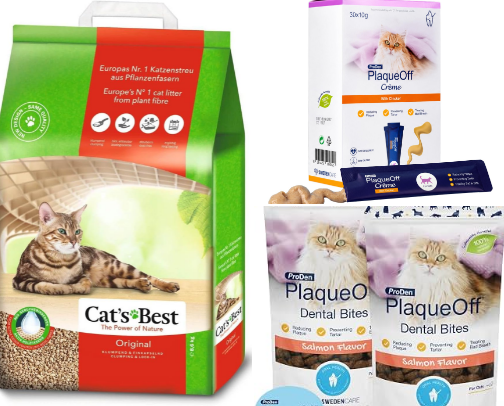 Cat favourites and essentials. cover photo collage